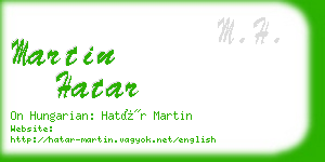 martin hatar business card